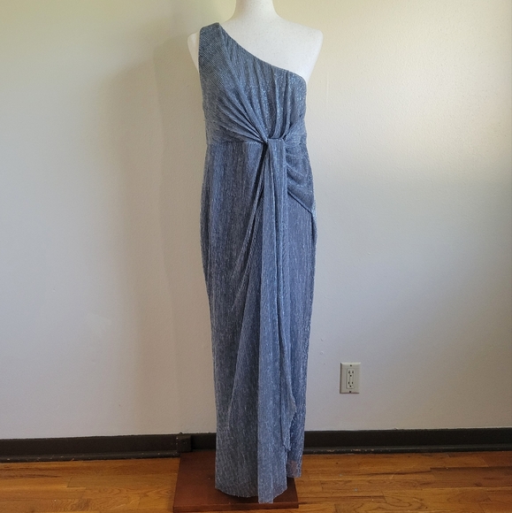 Glamour Nights | One Shoulder Silver Evening Dress - Picture 1 of 8